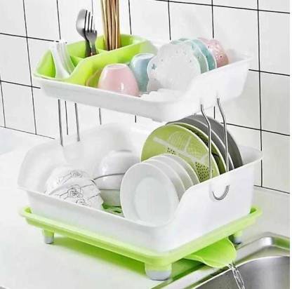 SmartBuy Dish Drainer Kitchen Rack (Plastic, Steel)