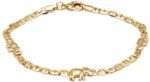 Barzel 18K Gold Plated Flat Marina Elephant Anklet