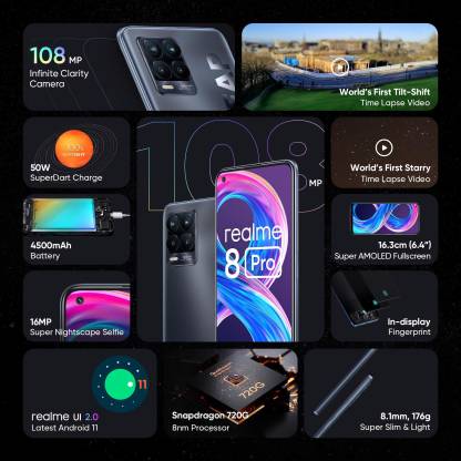 realme 8 Pro (Infinite Black, 128 GB)  (6 GB RAM)