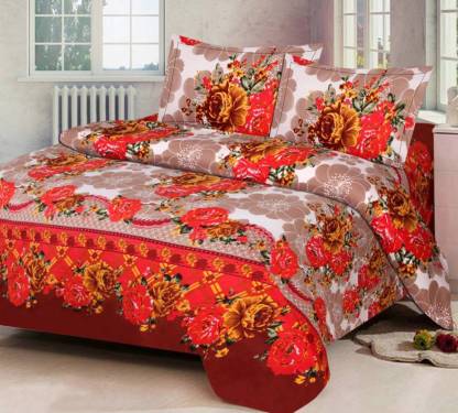 Angel Homes 144 TC Cotton Double Floral Bedsheet