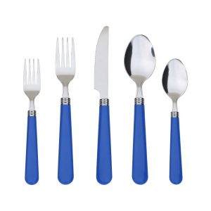 Mainstays Cobalt 48 Piece Stainless Steel and Plastic Flatware Set