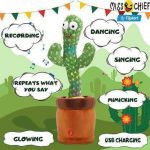 MindsArt New Dancing Cactus Repeat, Talking Dancing Cactus Toy, Repeat+Recording+Dance+Sing, Wriggle Dancing Cactus For Kids Fun And For Enjoyment Repeating Voice (Multicolor) For Kids Boys And Girl  (Green, Brown)