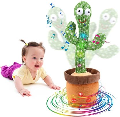 Hunk shopper's Cactus Talking Toy Dancing Cactus Repeats What You Say, Electronic Plush Toy with Lighting ,Singing Cactus Recording and Repeat Your Words for Education Toys, Singing Cactus Toy (120 Cheery Songs Included)  (Green)