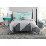 Mainstays Grey & Teal Bed in a Bag Bedding set