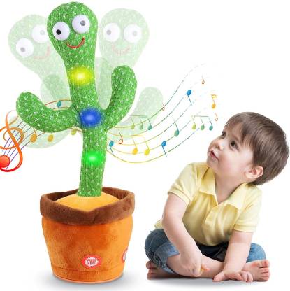 LIBRA Cactus 120 Songs for Baby + Record Your Sound, Sing+Repeat+Dancing+LED Bluetech  (Green)