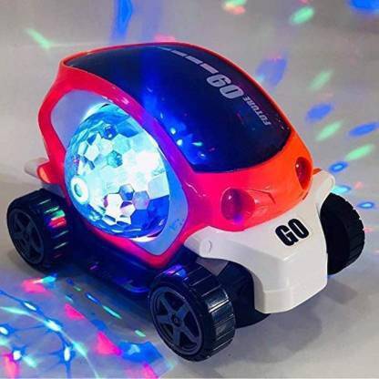 LooknlveSports Musical Car Rotate 360° With Flashing Light & Music With Multicolor Lighting (Multicolor)  (Multicolor)