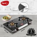 Pigeon Popular 2 Burner Glass Cooktop Glass Manual Gas Stove  (2 Burners)