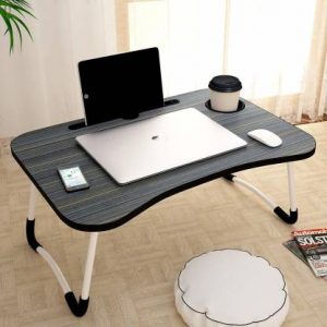 Verona Wood Portable Laptop Table  (Finish Color - Black)