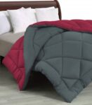 BetaDivine Solid Double Comforter  (Microfiber, Maroon, Grey)