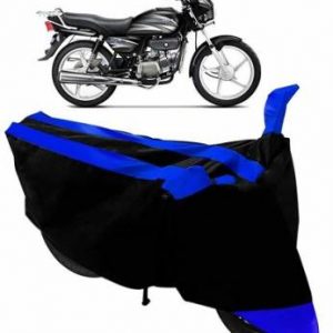 Frap Two Wheeler Cover for Hero  (Splendor Plus, Blue, Black)