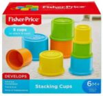 FISHER-PRICE Original Stacking Cups, Colourful Stacking Toys, Develops Hand-Eye Coordination  (Multicolor)